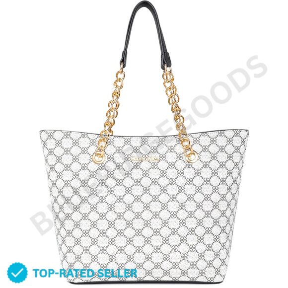 Brand New Montana West Tote Bag White Chain Detail